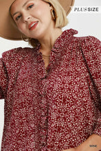 Load image into Gallery viewer, Floral Print Ruffle Detail Button Down Top