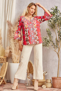 Fabulous printed embroidered top