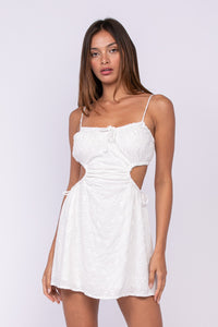 Eyelet BEAUTIFUL white dress with side cutouts