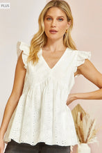 Load image into Gallery viewer, BEAUTIFUL EYELET plus size top
