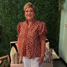 Load image into Gallery viewer, Short Puff sleeve Top with abstract pattern
