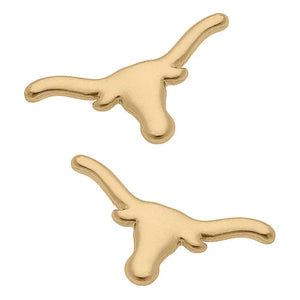 Texas Longhorns 24K Gold Plated Stud Earrings