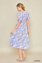 Load image into Gallery viewer, Beautiful Lavender Floral Print Midi Dress
