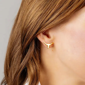 Texas Longhorns 24K Gold Plated Stud Earrings