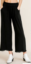 Load image into Gallery viewer, The Dianna Wide Leg Pant with Elastic Waist, Pockets, and Frayed Hem
