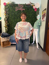 Load image into Gallery viewer, PATCHWORK PRINTED GAUZE PONCHO TOP -RELAXED FLOWY FIT
