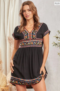 The Merry Embroidered babydoll dress