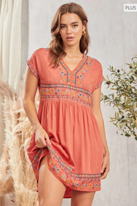 The Merry Embroidered babydoll dress