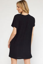 Load image into Gallery viewer, Brandey Ribbed round neck short sleeve Dress
