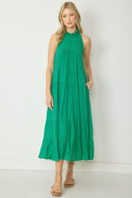 Load image into Gallery viewer, SOLID Mock Neck sleeveless tiered maxi dress

