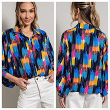 Load image into Gallery viewer, PRINTED BUBBLE SLEEVE SHIRT
