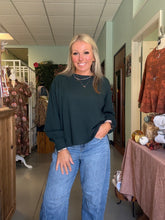 Load image into Gallery viewer, TEXTURED EXPOSED SEAM LONG EXTENDED SLEEVE KNIT TOP
