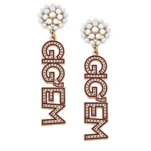 GIG EM PEARL DROP EARRINGS