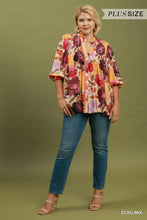 Load image into Gallery viewer, Mix Floral Print Button Front Blouse
