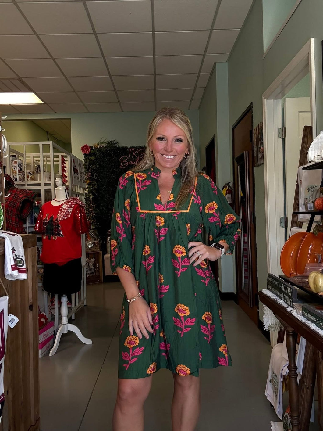 Floral Print Babydoll Tunic Dress