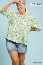 Load image into Gallery viewer, Smocked V-Neck Paisley Top
