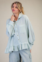 Load image into Gallery viewer, STRIPED COTTON GAUZE RUFFLE
