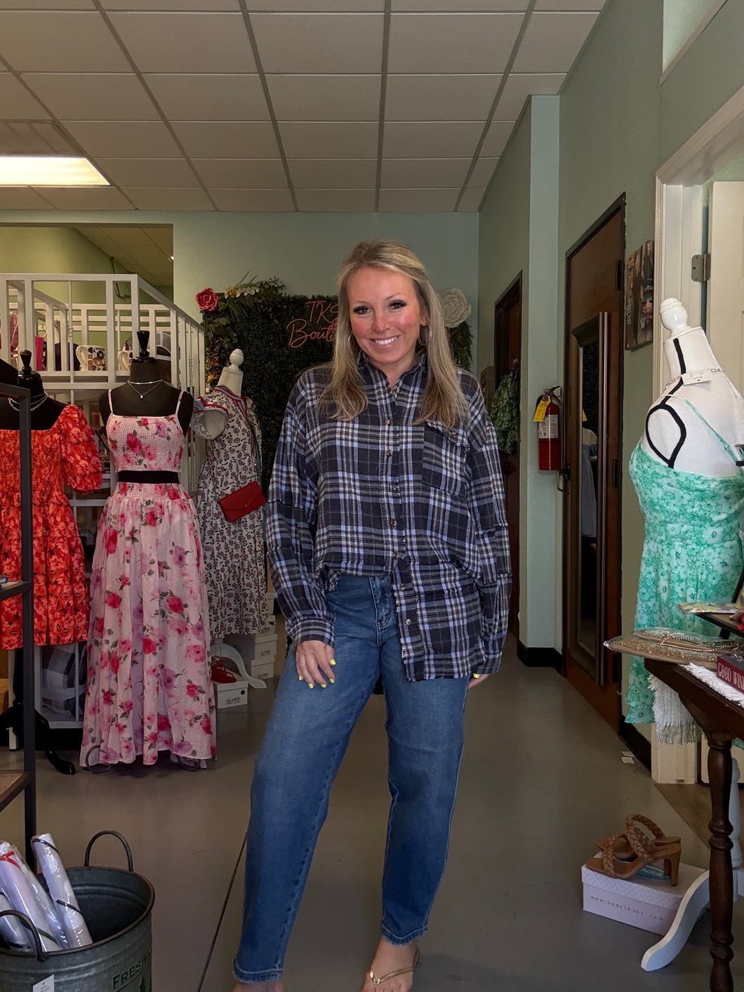 OH so soft washed plaid Tunic