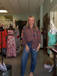 Vintage looking plaid button down