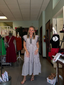 Customer Fav striped dress with adorable sleeves