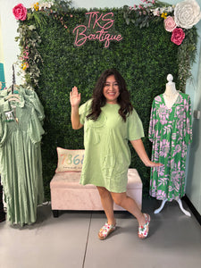 HAPPY DANCE APPLE GREEN DRESS