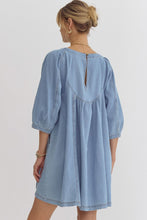 Load image into Gallery viewer, Denim round neck dress
