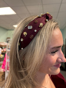 Maroon and White Headbands