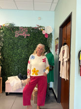 Load image into Gallery viewer, Floral Round Neck Long Sleeve Sweater
