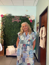 Load image into Gallery viewer, Mix Patchwork Print Ruffle Sleeve Tiered Midi Dress
