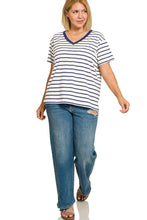 Load image into Gallery viewer, STRIPED V-NECK T-SHIRTS
