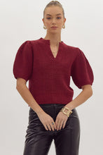 Load image into Gallery viewer, Solid v-neck short sleeve knit top
