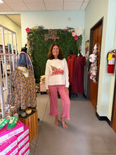 Load image into Gallery viewer, Gingham Printed Ruffle Hem Pants
