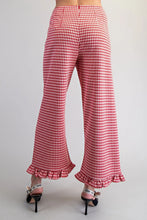 Load image into Gallery viewer, Gingham Printed Ruffle Hem Pants
