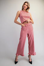 Load image into Gallery viewer, Gingham Printed Ruffle Hem Pants
