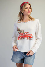 Load image into Gallery viewer, Christmas Truck Waffle Knit Top
