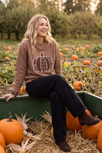 Load image into Gallery viewer, LONG SLEEVE PUMPKIN PATCHWORK TOP
