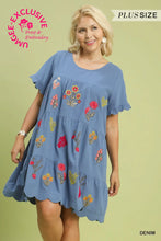 Load image into Gallery viewer, Embroidered Tiered Babydoll Dress with Ruffle Sleeves
