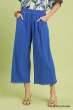 Load image into Gallery viewer, The Dianna Wide Leg Pant with Elastic Waist, Pockets, and Frayed Hem
