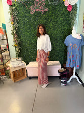Load image into Gallery viewer, THE FRAN STRIPED LINEN WASHED PALAZZO PANTS
