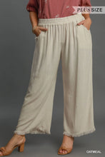 Load image into Gallery viewer, The Dianna Wide Leg Pant with Elastic Waist, Pockets, and Frayed Hem
