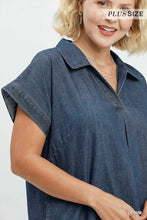 Load image into Gallery viewer, Pre order Stone Washed Collared Denim Midi Dress

