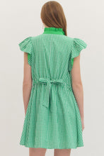 Load image into Gallery viewer, Gingham print flutter sleeve dress

