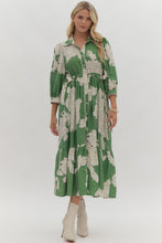 Load image into Gallery viewer, Floral print colored button up dress
