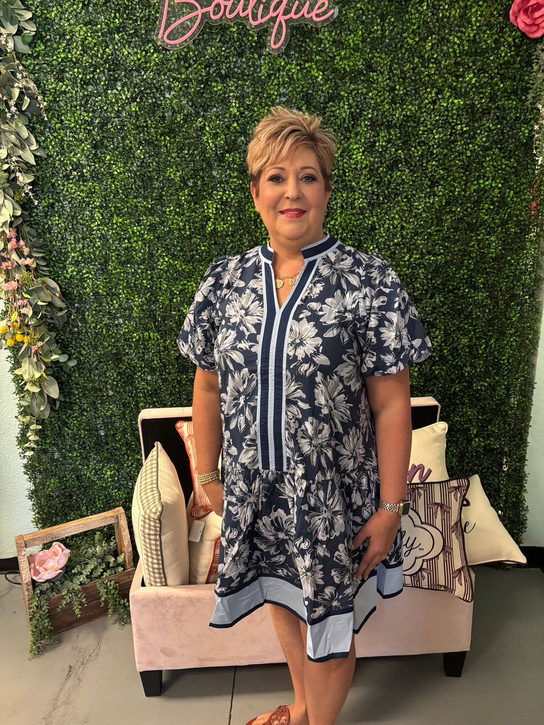 Beautiful floral blue dress
