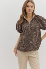 Load image into Gallery viewer, Leopard pattern, short, puffy sleeve top
