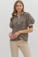 Load image into Gallery viewer, Leopard pattern, short, puffy sleeve top
