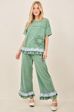 Load image into Gallery viewer, Mineral washed top with flower patch
