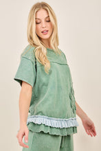Load image into Gallery viewer, Mineral washed top with flower patch
