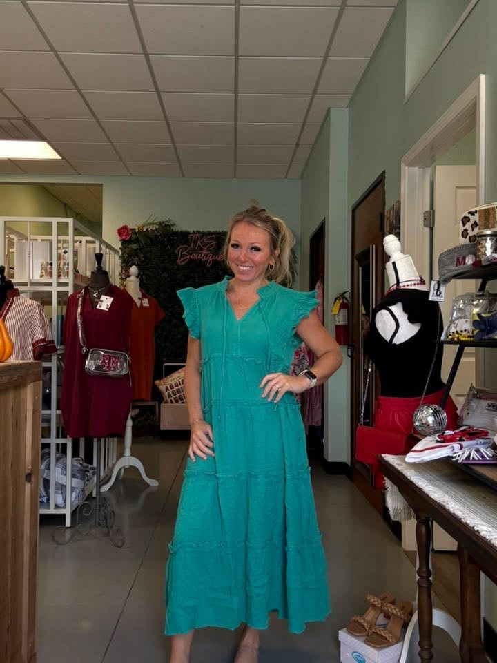 Beautiful Jade green gauze dress