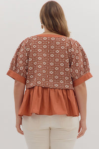 Floral Jacquard Top